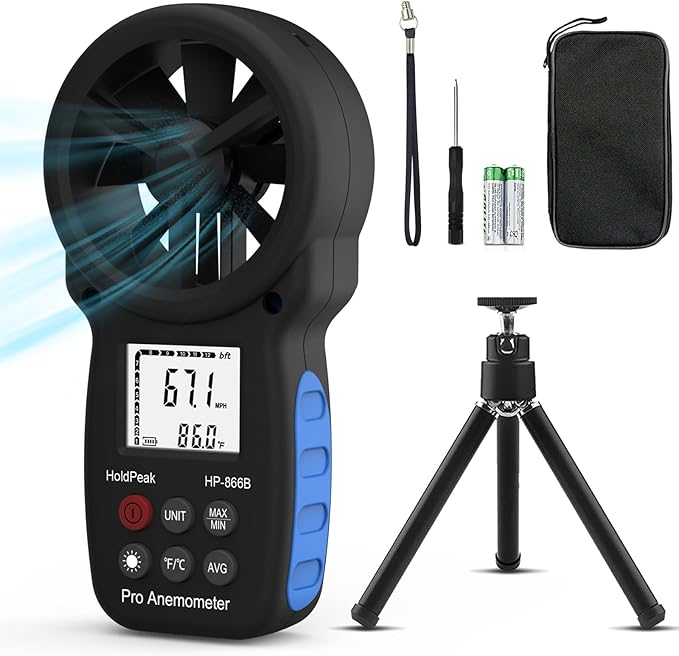 Anemómetro Digital - Medidor de Velocidad del Viento HoldPeak 866B