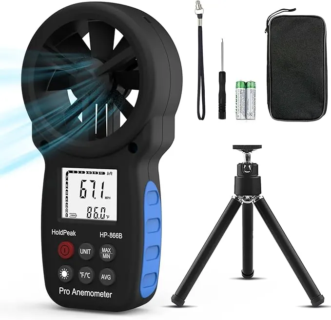 Anemómetro Digital - Medidor de Velocidad del Viento HoldPeak 866B