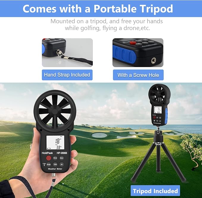 Anemómetro Digital - Medidor de Velocidad del Viento HoldPeak 866B - Vista 2